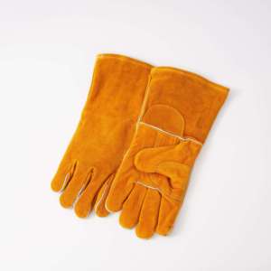 Gants de travail en cuir de vachette durables robustes gants de sécurité ignifuges anti-dérapants anti-coupure pour le soudage et le travail à la machine - Product Image 2