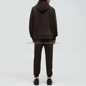 Custom Capuche Marron Lightweight Plain Workout Hoodies Long Sleeve 60% Cotton 40% Polyester <b>Brown</b> Hoodie Unisex - Product Image 2