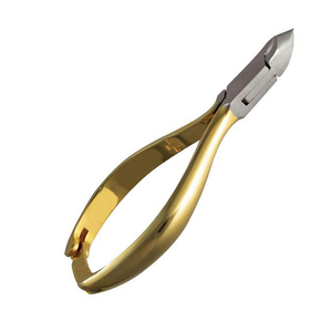 Peau morte enlevant la pince à cuticules des ongles poignée en or pointe pointue avec ressort unique 4 "soins de beauté manucure pinces à ongles - Product Image 3