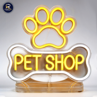 Nouvelle Offre : Enseigne Néon Sans Fil Amovible et Durable pour Salons de Toilettage d'Animaux, Boutiques et Concessionnaires