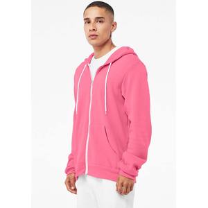 Sweat à capuche imprimé Bella en toile personnalisé 100% coton de qualité supérieure sérigraphie avec fermeture éclair complète - Product Image 4