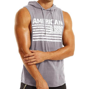 เสื้อกล้ามกีฬาสำหรับผู้ชายเสื้อออกกำลังกายแขนกุดผ้าฝ้ายระบายอากาศได้ดีพิมพ์ลายสกรีนผ้าไหม - Product Image 2