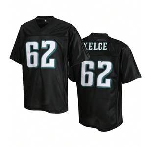 Fabrication OEM, maillot de football rétro en maille avec hublot, patch/nom personnalisé cousu, short de jeu pour fans de football américain, 100% - Product Image 1