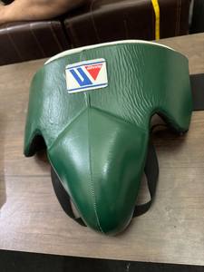 Genuine Leather Boxing Set Green Half Face <b>Head</b> Guard Winning with Cowhide Hand Grips for Martial Arts & Fitness <b>Training</b> - Product Image 5