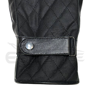 Gants en cuir matelassé noir avec fermeture à pression Doigts entiers Hiver Coupe-vent Vente en gros Logo personnalisé Mode masculine Gants de conduite - Product Image 4