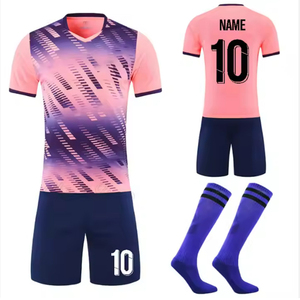 Nouvel ensemble de maillot de football pour hommes adultes, entraînement sportif, 100% polyester, manches courtes, respirant, léger, séchage rapide, uniforme - Product Image 1