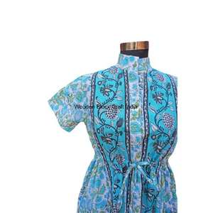 Cotton Embroidery Floral Turtleneck Short Sleeve Modern Simple <b>Maxi</b> <b>Dress</b> <b>Casual</b> Style for Outdoor and Garden Parties - Product Image 3