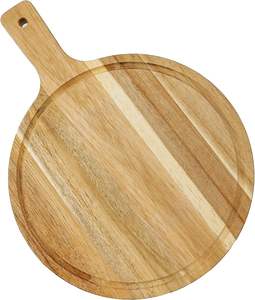 Planches à découper rondes en bois d'acacia pour la cuisine et la salle à manger, planche de service pour pain et légumes - Product Image 1