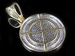 Pendentif en diamant Moissanite Hip Hop en argent S925 entièrement glacé de forme ronde pour hommes - Product Image 3