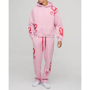 2025 ensembles de survêtements pullover décontractés pour hommes Service OEM 2 pièces 100% survêtements respirants en molleton de coton - Product Image 1