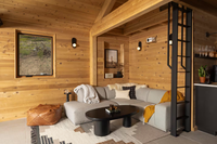Villa en bois de style moderne minimaliste écologique avec 2/3 chambres / Maison à ossature bois / Design nordique, mélange de couleurs neutres, bois naturel