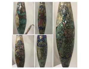 Cachimba Egipcia Hecha a Mano con Espejo de Acero Inoxidable y Madreperla |   Cachimba de Lujo Farida Tanoura con Diseño Folclórico para Fumar en las Noches de Ramadán - Product Image 4