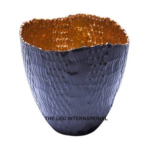 Bougeoir en acier métal de forme ronde plaqué or style fantaisie utilisé maison fête mariage événement éclairage décoration - Product Image 3