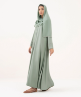 Abaya Droite Modeste Personnalisée OEM, Kaftan de Dubaï Élégant pour Femme, en Mousseline Écologique 100% Soie Naturelle, Longueur Cheville