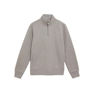 Hombres Personalizado Medio Cuarto Zip Fleece Cuello redondo Poliéster Blanco Manga larga Algodón Unisex Pullover Golf 14 Zip Hoodies - Product Image 2