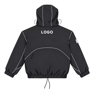 OEM Factory Custom 3m <b>Reflective</b> Hooded Breathable Lightweight Four-Way Stretch Summer Windbreaker <b>Jacket</b> Nylon Pants Tracksuits - Product Image 4