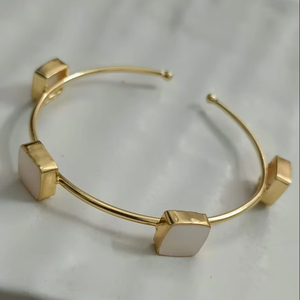 Brazalete Ajustable de Latón Chapado en Oro y Plata, Brazalete Personalizado a Prueba de Sudor, Joyería de Moda Al por Mayor - Product Image 1