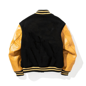 Vente en gros de vestes universitaires décontractées de printemps et d'automne de haute qualité pour hommes avec logo personnalisé en cuir Letterman unisexe - Product Image 5