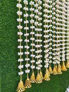 พวงมาลัยดอกจัสมินตูมเทียมพร้อมสายระฆังดอกไม้สำหรับตกแต่งดิวาลีแมนเดอร์งานแต่งงานพิธีขึ้นบ้านใหม่ตกแต่งตามเทศกาล - Product Image 3