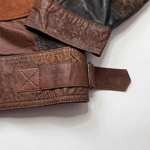 Chaqueta clásica de retazos de cuero para hombre, ropa informal moderna, abrigo cálido de motorista de invierno para moda al aire libre - Product Image 5