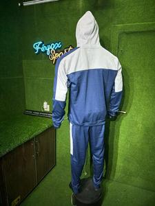OEM Diseño 100% Poliéster Blanco y azul Hombres Tech Fleece Chándal Full Zip Hoodie Joggers Pantalones de chándal Conjunto de chándal para hombres - Product Image 4