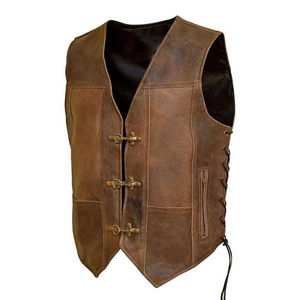 Material de cuero de alta calidad de talla grande Chaleco de cuero para hombre Chaleco de invierno informal impermeable accesorio de moda chaleco - Product Image 3