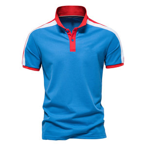 High Quality Men's Casual Short Sleeve Jersey Shirts Quick Dry Embroidered Logo Solid Print Knitted Wholesale Blank Customized - Product Image 1