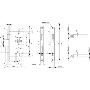 Cerradura de Embutir Oficial DIN de Acero Inoxidable Izquierda, Redondeada, Clase 5 BKS, 615 PZW 24/65/72/8mm para Armarios de Almacenamiento - Product Image 3