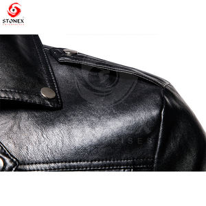 Hot Selling Customized Winter Leather <b>Jackets</b> for <b>Men</b> Breathable Waterproof Windproof with Hooded Zipper Closure <b>Light</b> Fabric - Product Image 6