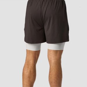 High Quality Men's Reflective <b>Shorts</b> 2 in 1 Safety Features for Night Runs with Inner <b>Compression</b> Liner - Product Image 3