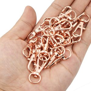 Fermoirs pivotants en métal or rose en gros, mousquetons à ressort, crochets à déclenchement pour porte-clés, sangle de sac et accessoires de bijoux - Product Image 2