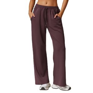Fournisseur de vêtements de détente confortables pantalons de survêtement pour femmes coupe décontractée approvisionnement direct en usine pantalons de survêtement amples taille haute pour femmes - Product Image 1