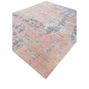 Alfombra de Lana y Seda de Bambú Anudada a Mano en Rosa y Morado de Kavi, Diseño Abstracto de Teoría del Caos para Decoración de Sala de Estar, Nueva, 9x12, Esk-407 - Product Image 2