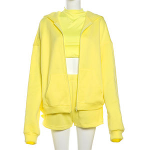 Conjunto Deportivo de Invierno Informal con Logotipo Personalizado, 3 Piezas, Sudadera con Capucha y Pantalones Cortos, Chándal de Alta Calidad con Cremallera Completa para Hombre - Product Image 3