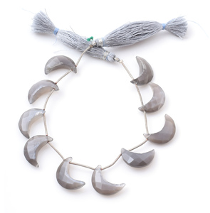 Perles de pierre de lune grise à facettes brin de pierres précieuses scintillantes en forme d'étoile Rondelle en vrac pour la fabrication de bijoux à bricoler soi-même et l'artisanat - Product Image 1