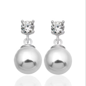 New Arrival Azuris Luxury 925 Sterling <b>Silver</b> Gold Plated 8mm Freshwater Pearl Classic <b>Stud</b> <b>Earrings</b> for Women by Istanbul - Product Image 2