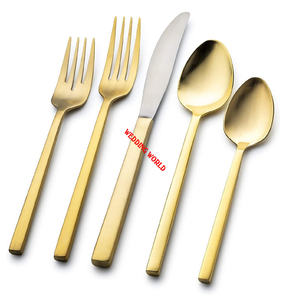 Hôtel Restaurant Couverts en métal en acier inoxydable plaqué écologique Couverts de créateur de luxe de forme personnalisée Vente en gros - Product Image 4