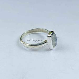 Bague de fiançailles en argent sterling 925 faite à la main, pierre de lune arc-en-ciel bleue feu, design classique, nouveau design, cadeau de mariage, fêtes, vente en gros - Product Image 2