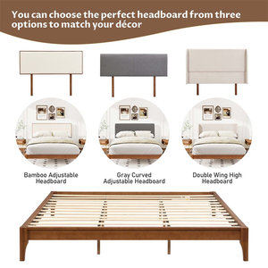 Cadre de lit de plate-forme en bois de bambou sec solide de 12 pouces extensible Design moderne et élégant Queen King Sizes stockage de support de latte de bois - Product Image 4