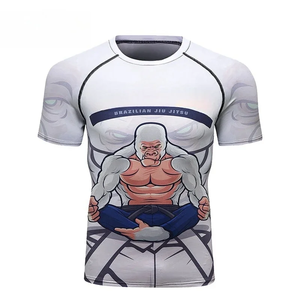 Rashguard MMA pour hommes, t-shirt de compression Jiu Jitsu, hauts de fitness, manches courtes, vêtements de combat de kickboxing, vêtements de sport de Muay Thai - Product Image 2