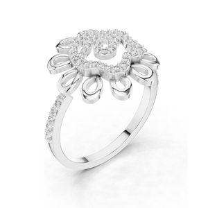 แหวนเพชรทรงดอกไม้สำหรับผู้หญิง เพชรเพาะเลี้ยง 0.26 กะรัต ทอง 18KT, 14KT, 10KT และเงิน 925 สีโรสโกลด์, สีเหลือง, สีขาว - Product Image 6