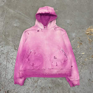 เสื้อฮู้ดผู้ชายโอเวอร์ไซส์แบบวินเทจแอซิดแบบสเปรย์โอเวอร์ไซส์ผลิตตามสั่ง - Product Image 1