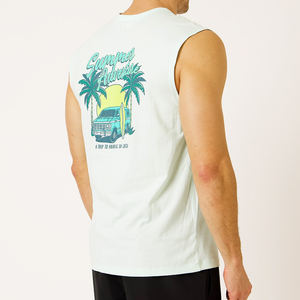 Camiseta sin mangas de algodón 100% ajustada de verano para hombre, camiseta de entrenamiento sin mangas con logotipo personalizado, venta al por mayor de fábrica - Product Image 4