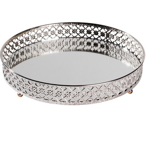 Produit le plus vendu Plateau de service personnalisé en forme de gâteau ou de nourriture pour la décoration de la table Plateau de service en métal finition brillante Utilisation - Product Image 4