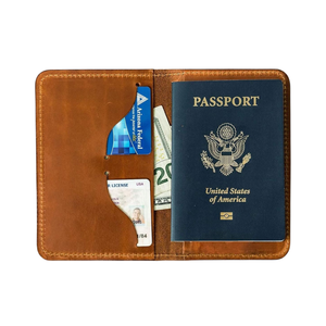 ADIBA OVERSEAS Custom High-End Spanish Vintage Style Genuine Leather Passport Cover Credit <b>Card</b> <b>Holder</b> Waterproof <b>Travel</b> Custom - Product Image 2