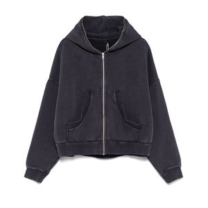 OEM Custom High Quality Heavy <b>Thick</b> Cotton Acid Wash Sun Faded Full Zip Streetwear Distress Winter Eco-Friendly Vintage - Product Image 1