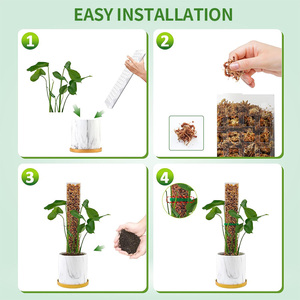 Poste de musgo modular en forma de D, recubierto de plástico, de 48 pulgadas, extensible con sistema de encaje a presión, para invernadero, soporte sencillo para plantas - Product Image 5