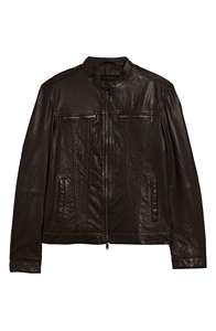 Veste en cuir véritable pour hommes, manteau bombardier de luxe à coupe étroite et élégante, rétro, vintage, classique, support avant de moto - Product Image 4