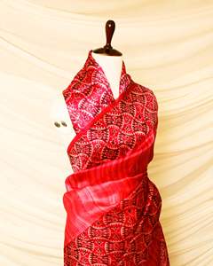 Pure Handloom Pêche Organza Soie Sari Doux Style Indien Partie Porter À La Main Imprimé Mince Pêche Bordure pour Anniversaire Cadeaux En Gros - Product Image 1