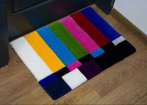 พรมมัดปมที่ทันสมัยลายแอ็บสแตรกต์พรมปักลายเรนโบว์ทีวีไร้สัญญาณพรมปรับขนาดได้ - Product Image 4